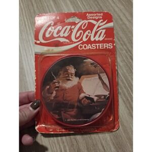 1992 Coca Cola Christmas Coasters 4 Pack New In Box